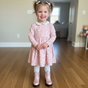 NWT Sparkly Pink Kids Boots. Size 12 toddler.